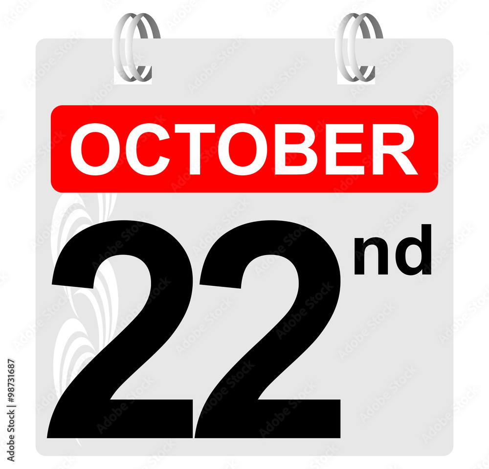22nd october calendar with ornament 22nd october calendar with ornament