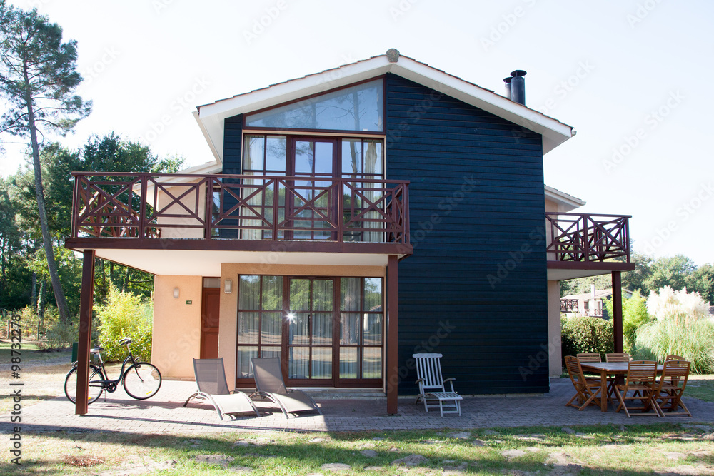 View of the exterior of a beautiful modern house View of the exterior of a beautiful modern house