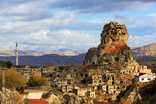 Cappadocia and rock formations in Ortahisar, Anatolia