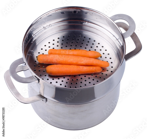 Photos Double boiler for the gas cooker isolated