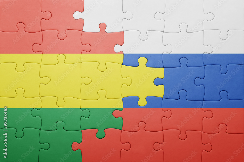 puzzle with the national flag of bolivia and russia puzzle with the national flag of bolivia and russia