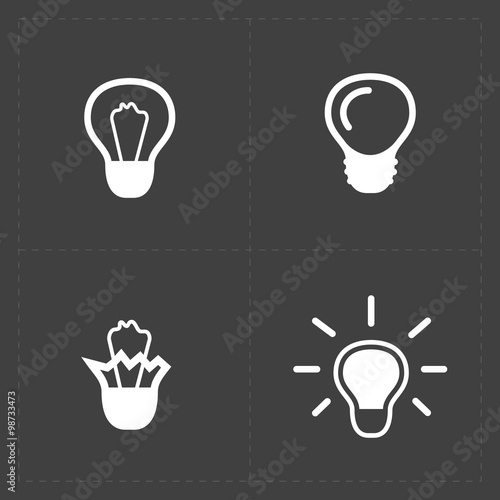 Light bulbs. Bulb icon set.