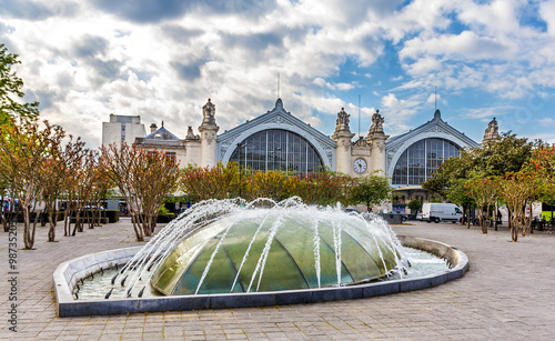 Fountain in front of the Railway Station of Tours - France photo