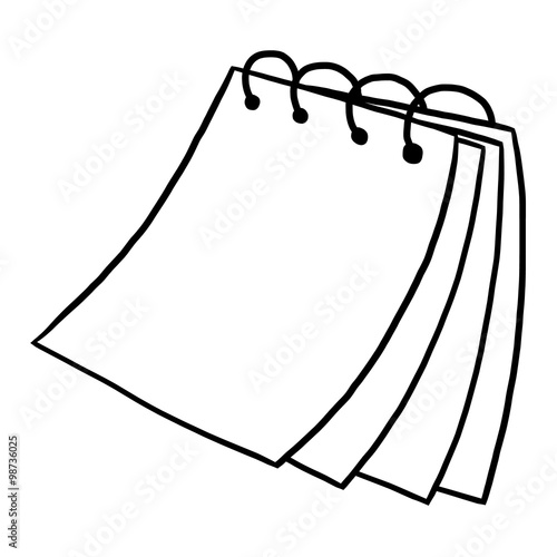 flip paper / cartoon vector and illustration, black and white, hand drawn, sketch style, isolated on white background.