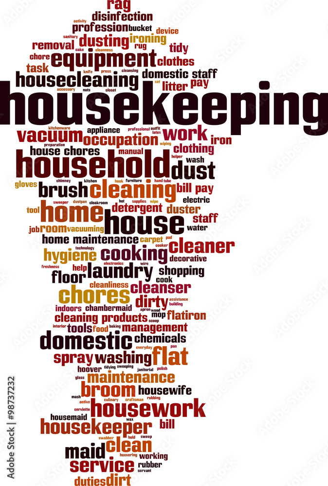 Housekeeping word cloud concept. Vector illustration