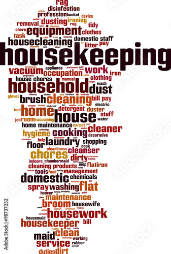 Housekeeping word cloud concept. Vector illustration