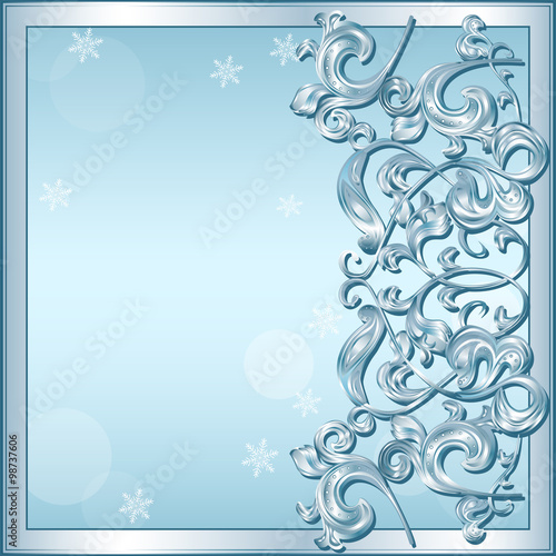 Wallpaper Mural carved frame of ice for picture or photo with shadow Torontodigital.ca