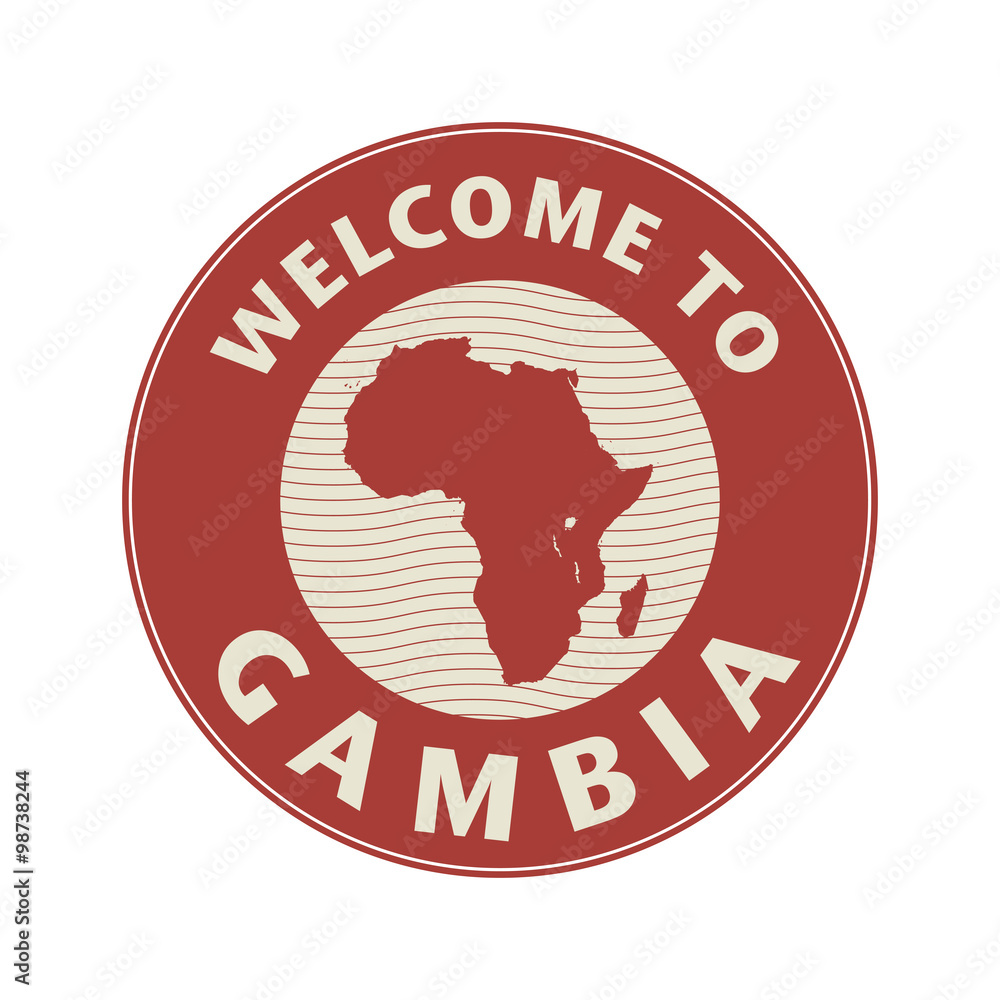 Emblem or stamp with text Welcome to Gambia Emblem or stamp with text Welcome to Gambia