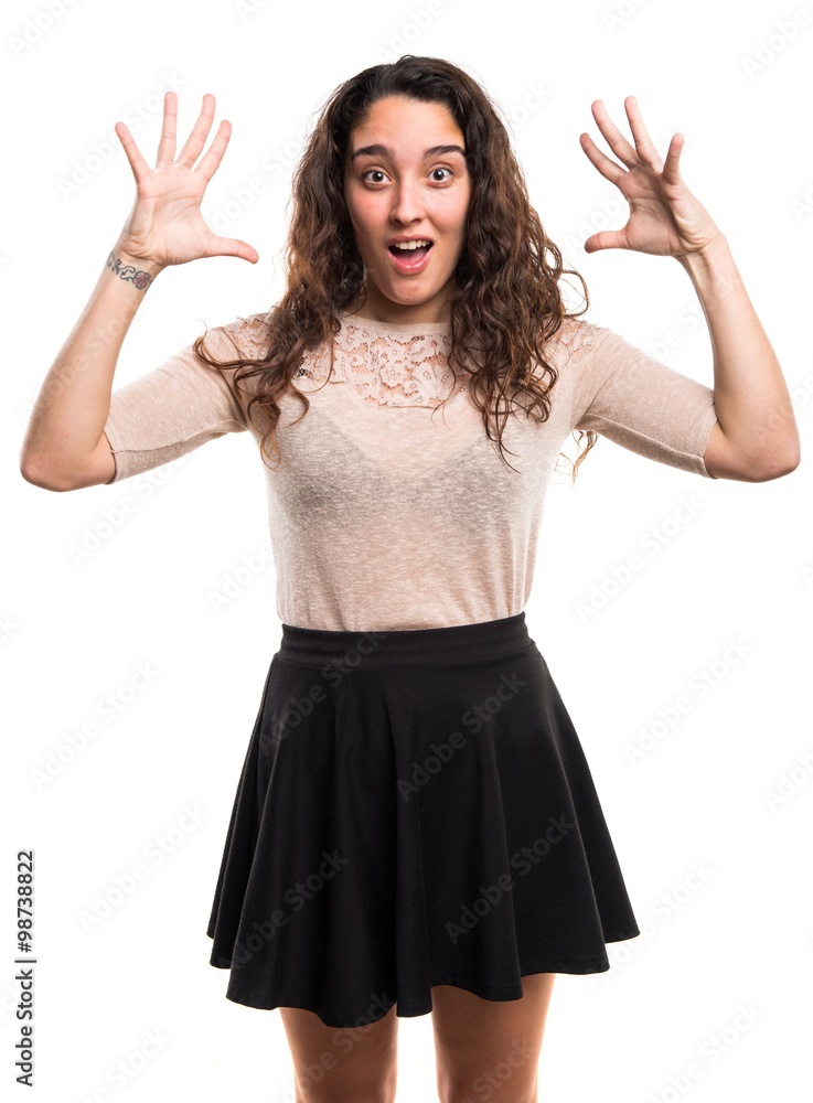 Teenager girl doing surprise gesture Teenager girl doing surprise gesture