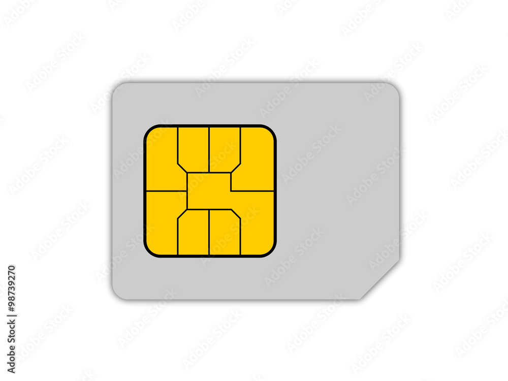 Sim card isolated on white Sim card isolated on white