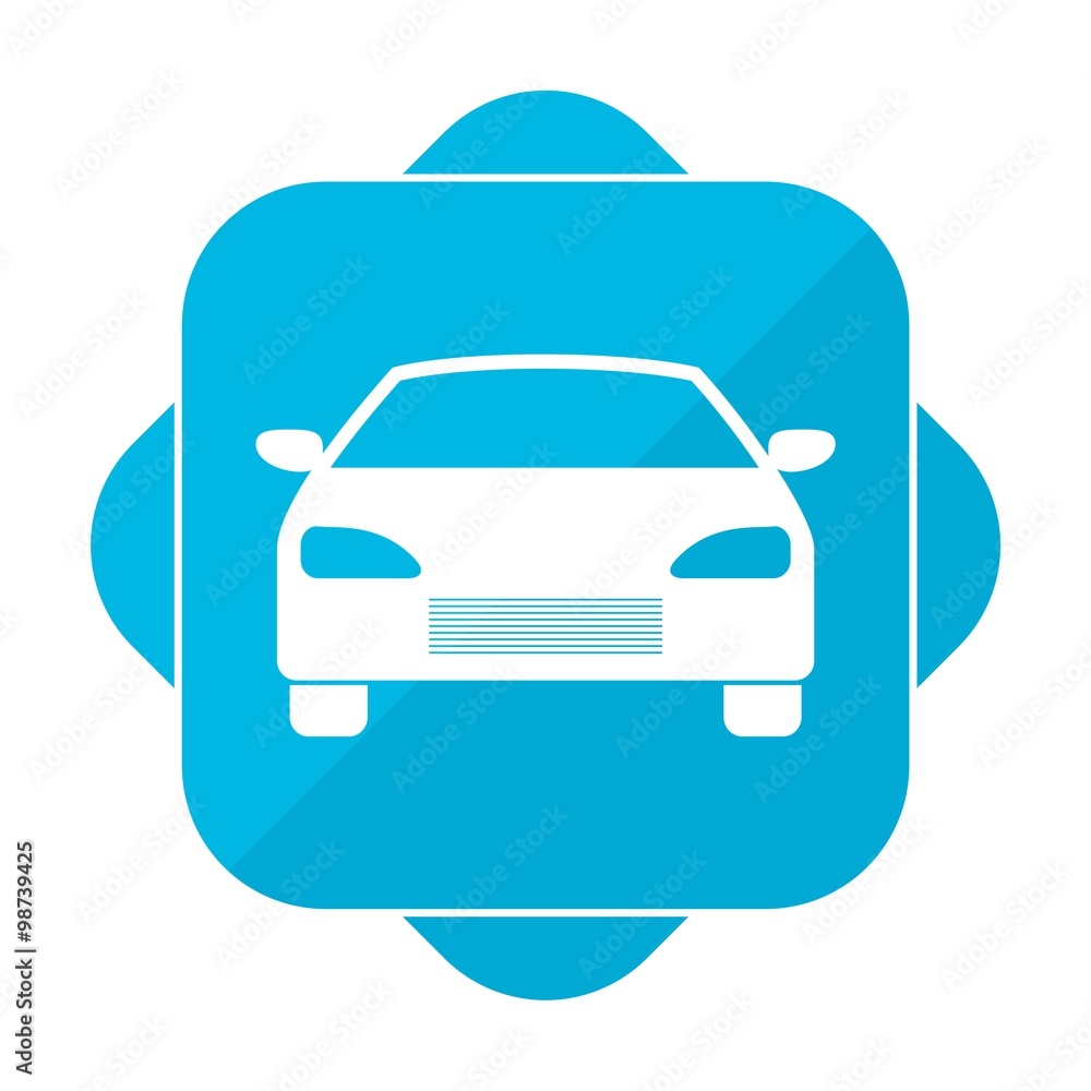 Blue square icon car Blue square icon car