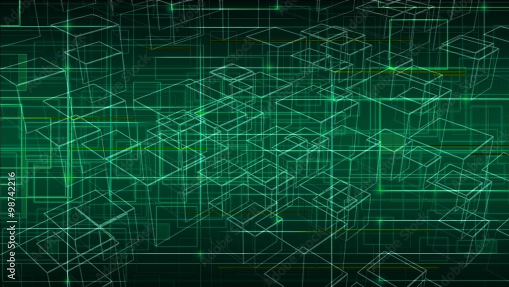 Vector tech abstract background with futuristic lines and transparent cubes. Techno design of future, minimalism Vector tech abstract background with futuristic lines and transparent cubes. Techno design of future, minimalism