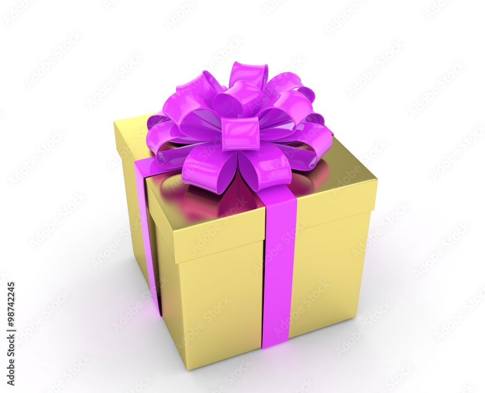 Obraz premium gift box with bows isolated on white