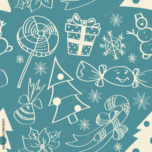 Christmas seamless pattern. New year background.