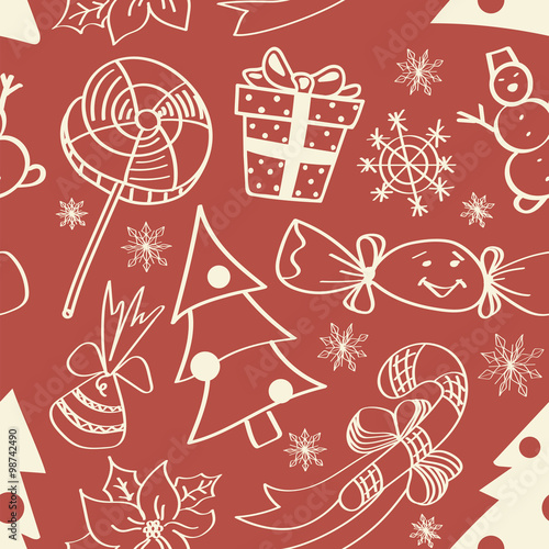 Christmas seamless pattern. New year background.