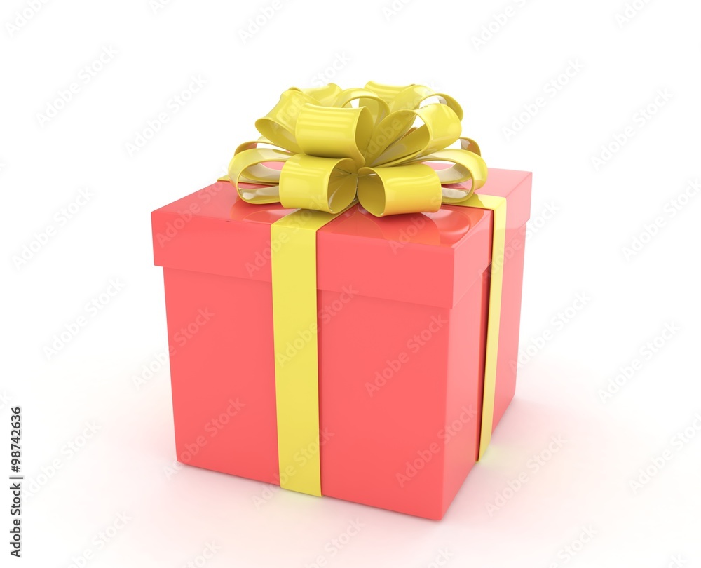 Obraz premium gift box with bows isolated on white