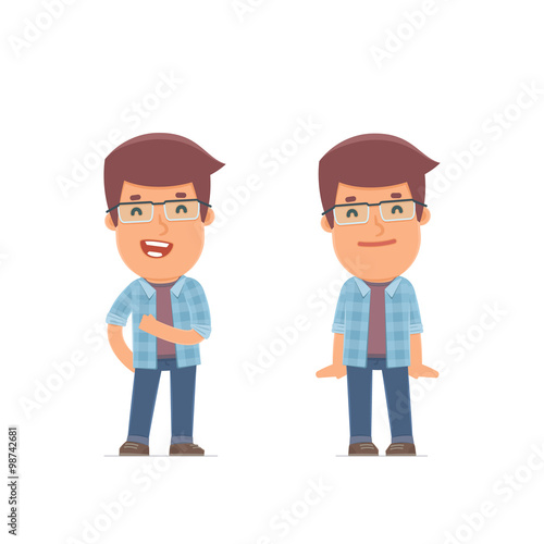 Funny Character Freelancer in confident and shy poses