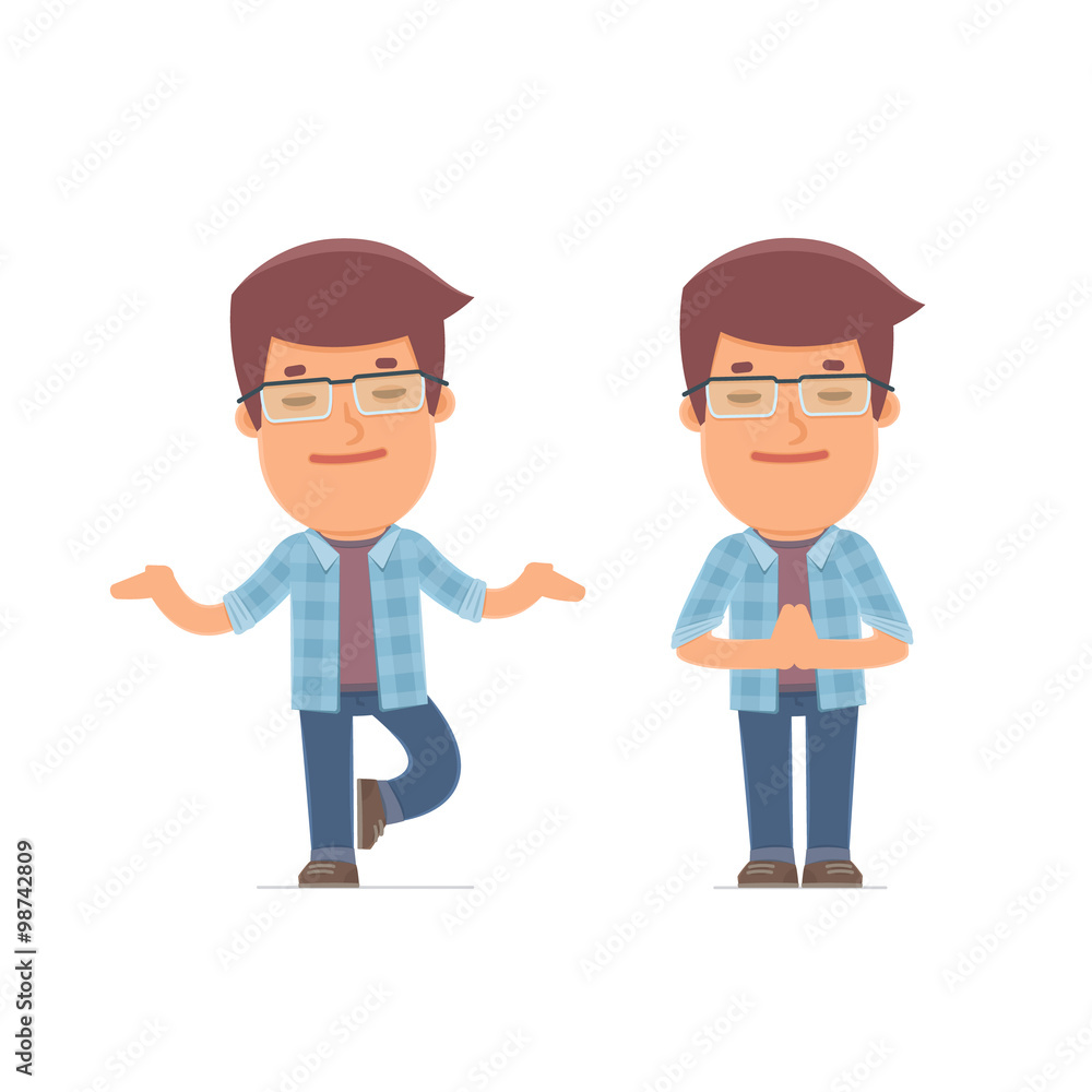 Calm and Blanced Character Freelancer does yoga and meditates Calm and Blanced Character Freelancer does yoga and meditates