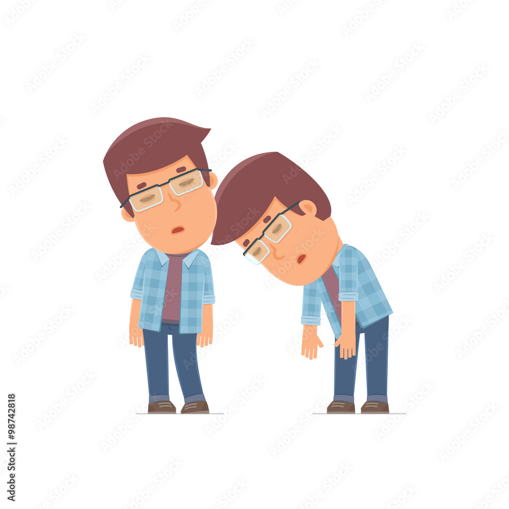 Tired and Exhausted Character Freelancer sleeping on the shoulde Tired and Exhausted Character Freelancer sleeping on the shoulde