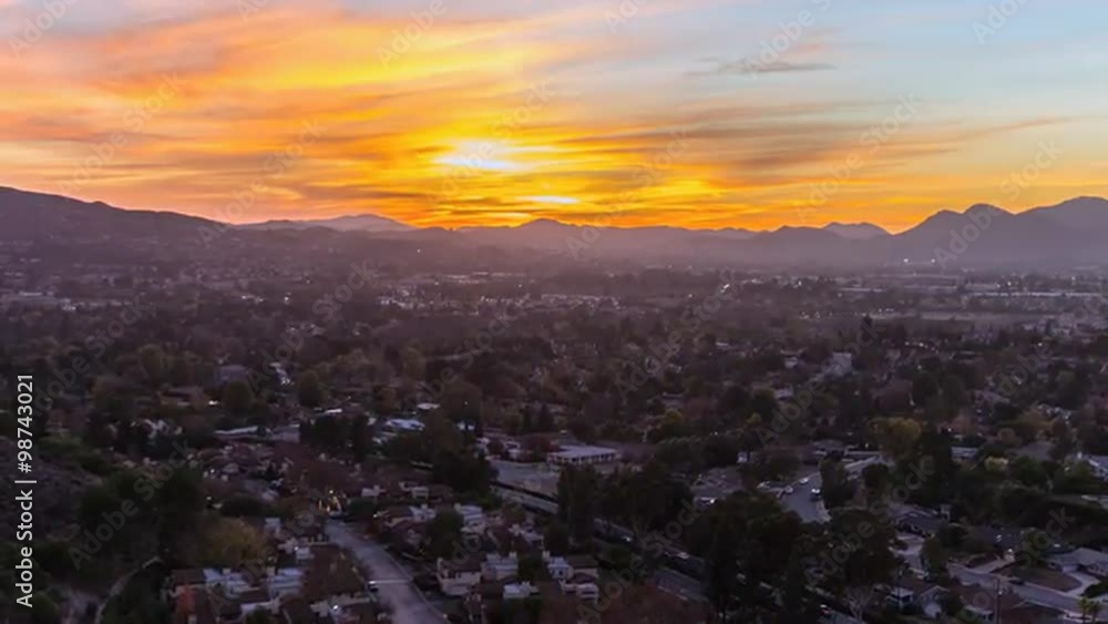 Suburban Southern California Sunset Time Lapse with Zoom Suburban Southern California Sunset Time Lapse with Zoom