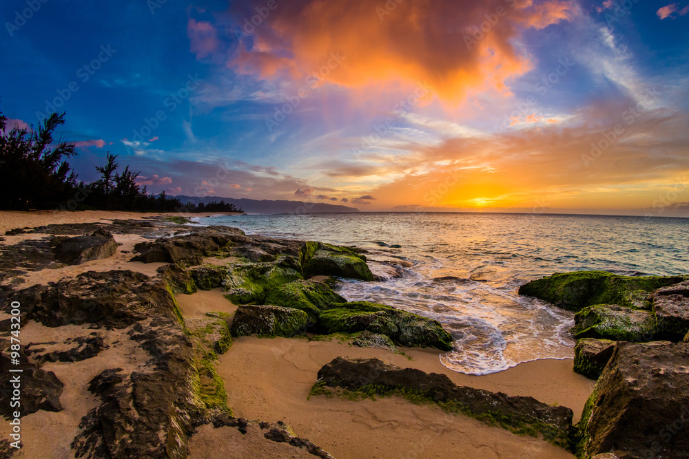 Fototapeta Piękny hawajski zachód słońca