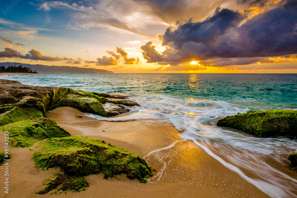 Fototapeta Piękny Hawajski zachód słońca