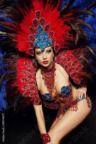 Woman in carnival dress 