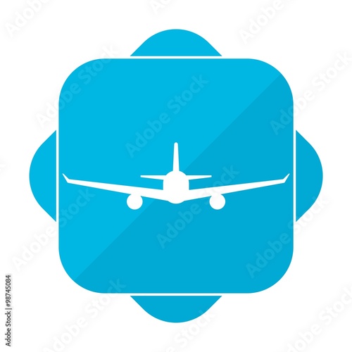 Blue square icon plane