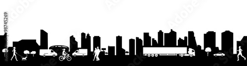 logistics and city silhouette photo