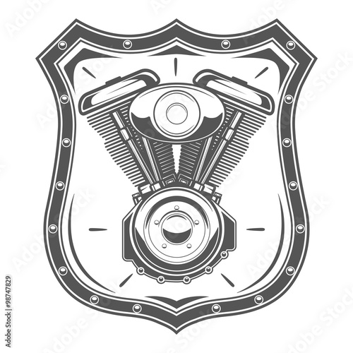 Motorcycle engine emblem