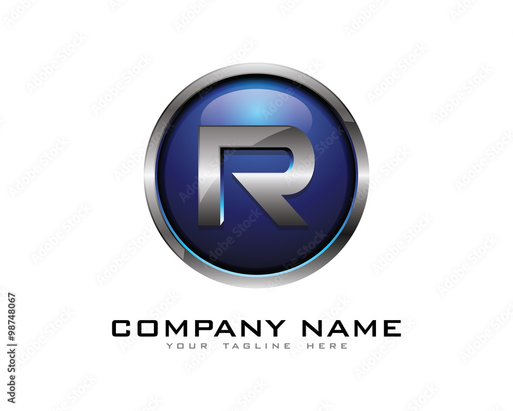 3D Letter R Color Chrome Logo 3D Letter R Color Chrome Logo