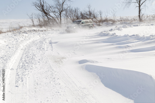 Wallpaper Mural Driving in Drifting Snow Torontodigital.ca