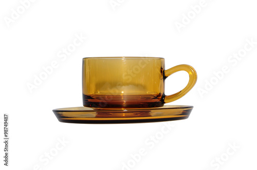 Brown coffee cup on a white background