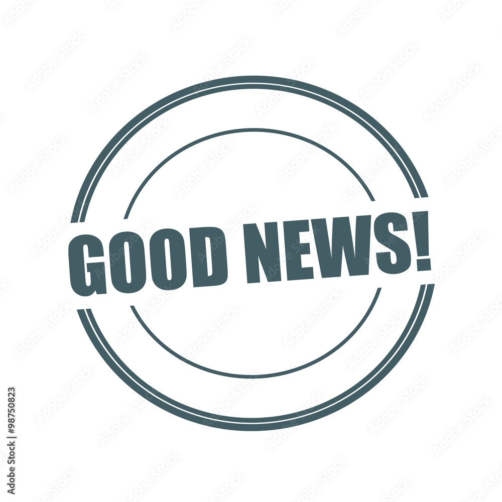 Good news Grey stamp text on circle on white background Good news Grey stamp text on circle on white background