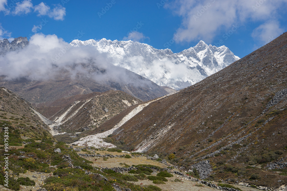 Nuptse wall and Lhotse mountain