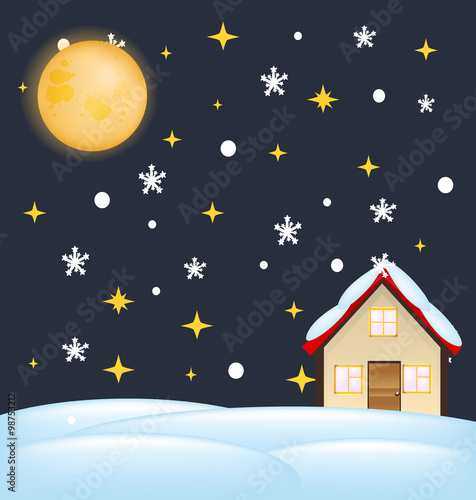 Winter. New Year. Christmas night