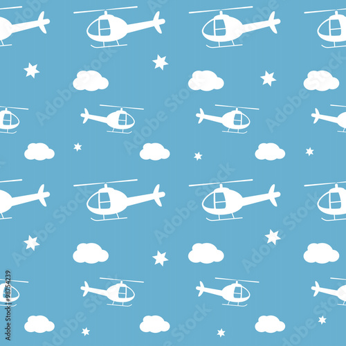 Helicopters seamless pattern