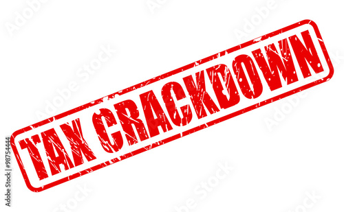 TAX CRACKDOWN red stamp text