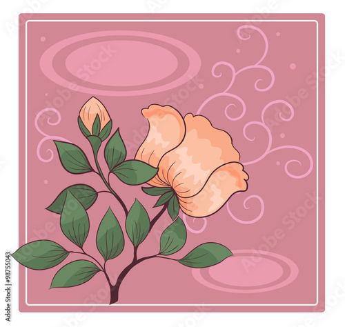 Postcard with rose hips