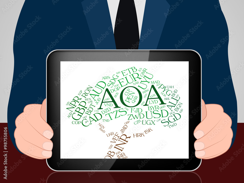 Aoa Currency Indicates Exchange Rate And Coin Aoa Currency Indicates Exchange Rate And Coin