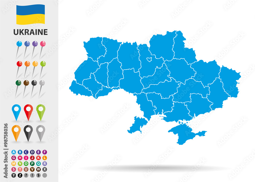 Map of Ukraine in Eastern Europe