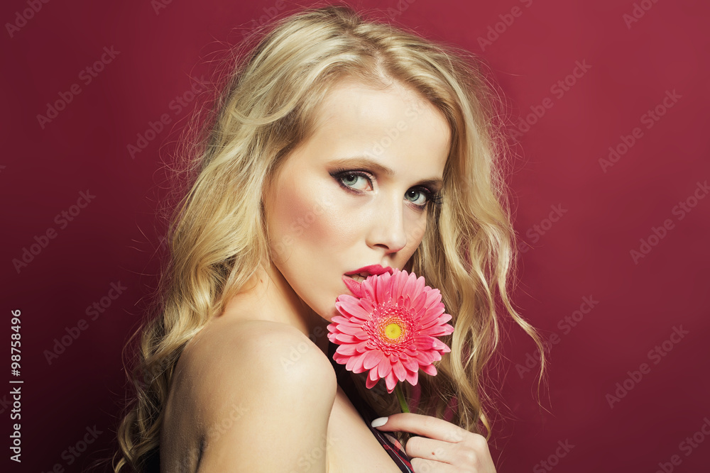 Sexy woman with flower