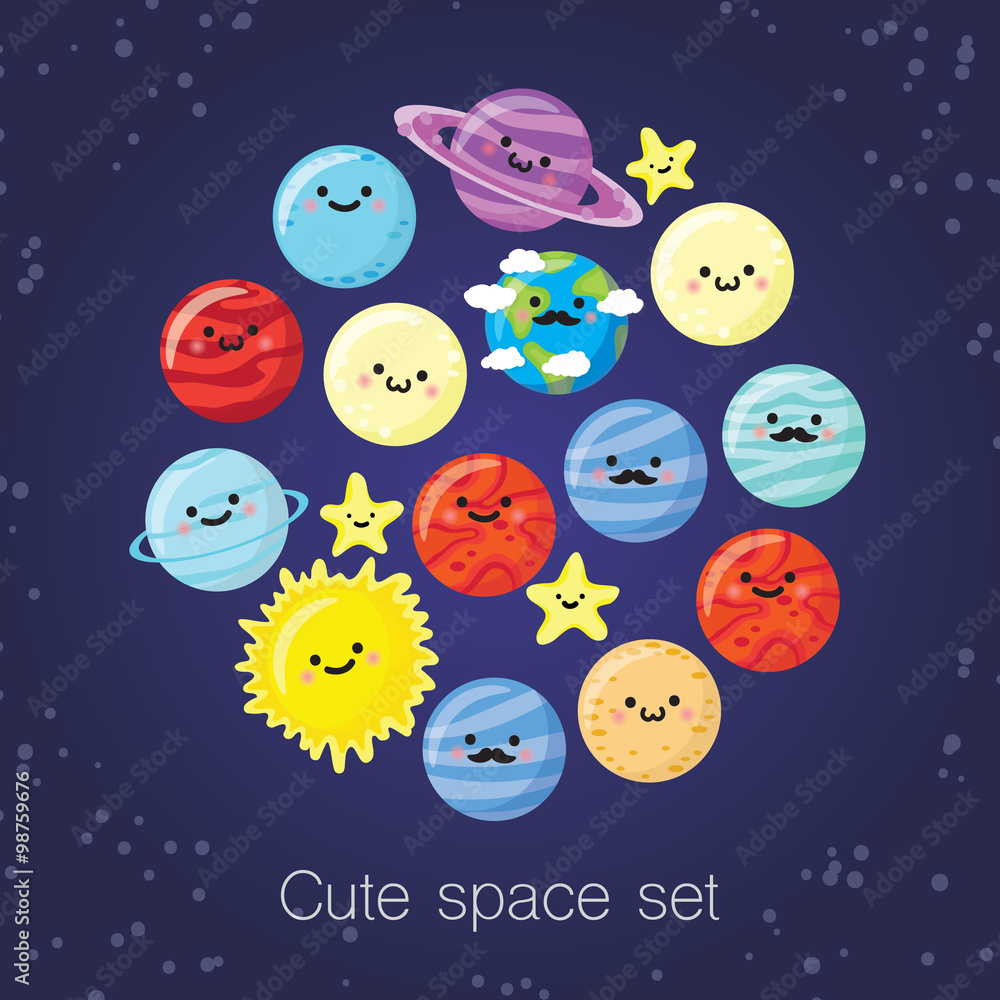 Naklejka premium Seamless pattern with planets