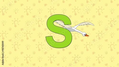 Swan. English ZOO Alphabet - letter S
Лебедь  и буква  S  английского алфавита. photo