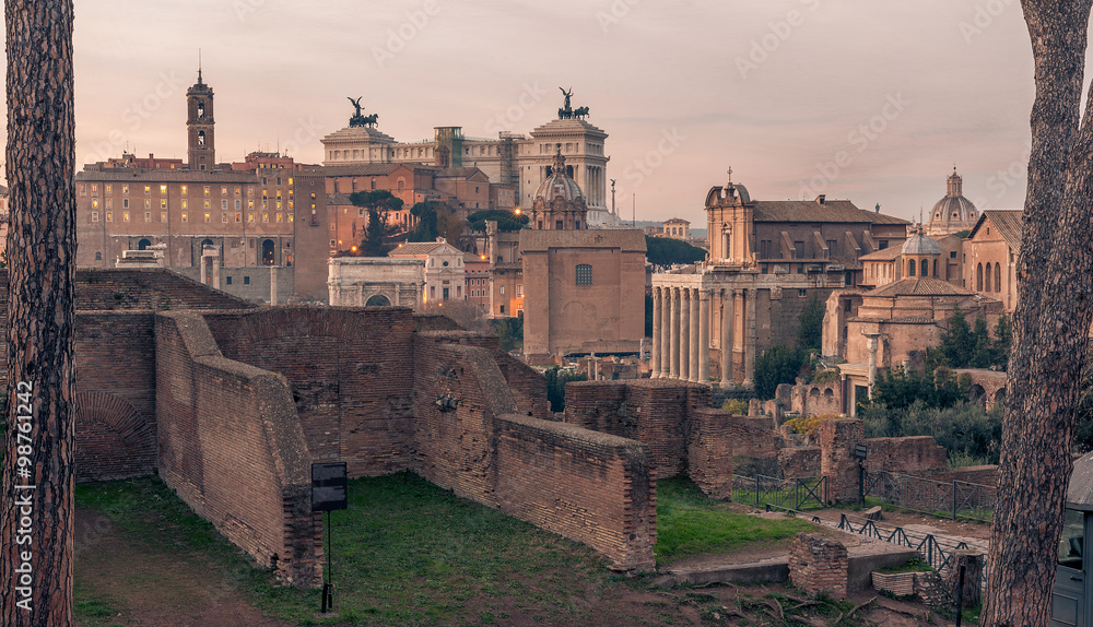 Rome, Italy: Roman Forum and Old Town of the city