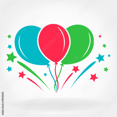 balloons and fireworks logo
