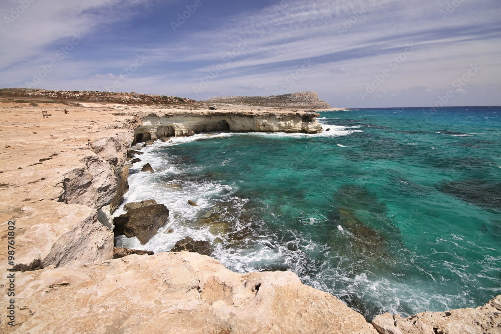 Sea and wind-eroded rocks, Cyprus