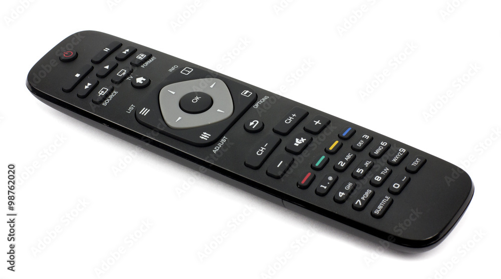 Tv remote control on white background. Tv remote control on white background.