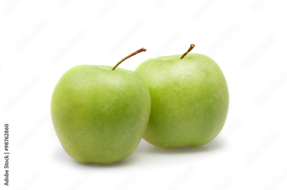 two apples on a white background isolated two apples on a white background isolated