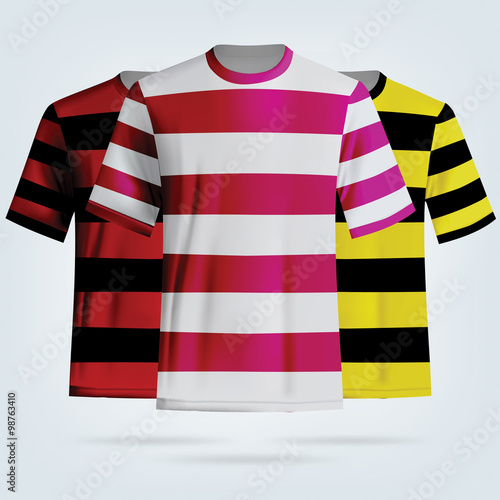Color soccer T-shirts template. Football team equipment
